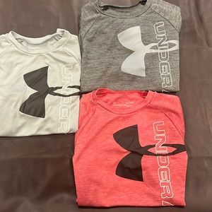 3 boys under armour dri fit tshirts size large